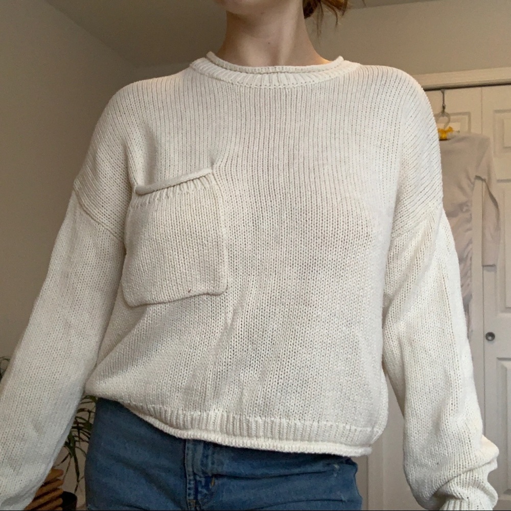 WHITE KNIT SHIRT